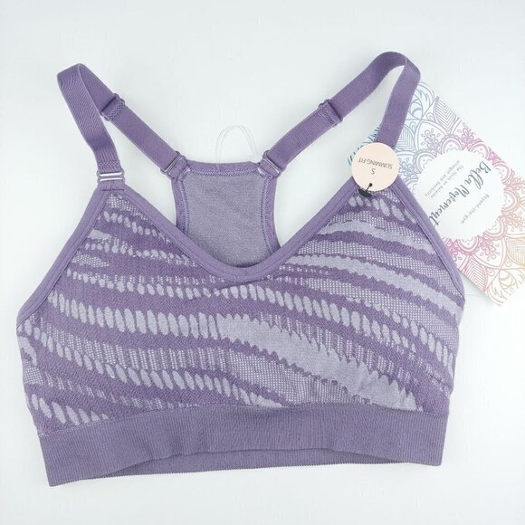Bella Movement NWT Racer Back Sports Bra S Purple Seamless Pullover Activewear - Picture 1 of 3